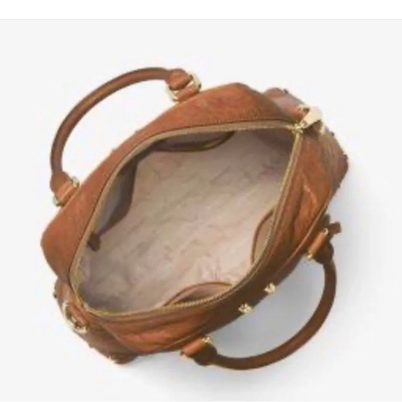 Michael Kors Gold Studded Satchel Handbag - Picture 2 of 13